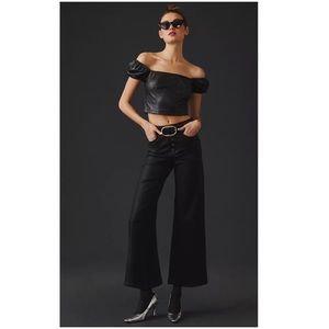 Paige ANESSA EXPOSED BTN FLY-BLACK FOG LUXE COATING Wide leg jeans